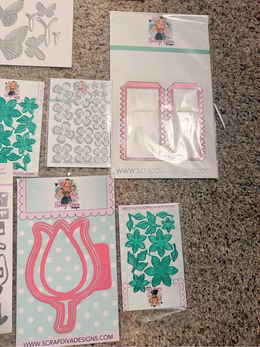 Assorted Craft Cutting Dies, Stamps, Stencils and Embossing Folder